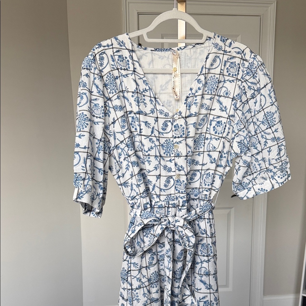 Uncle Frank Blue and White Floral Maxi Dress